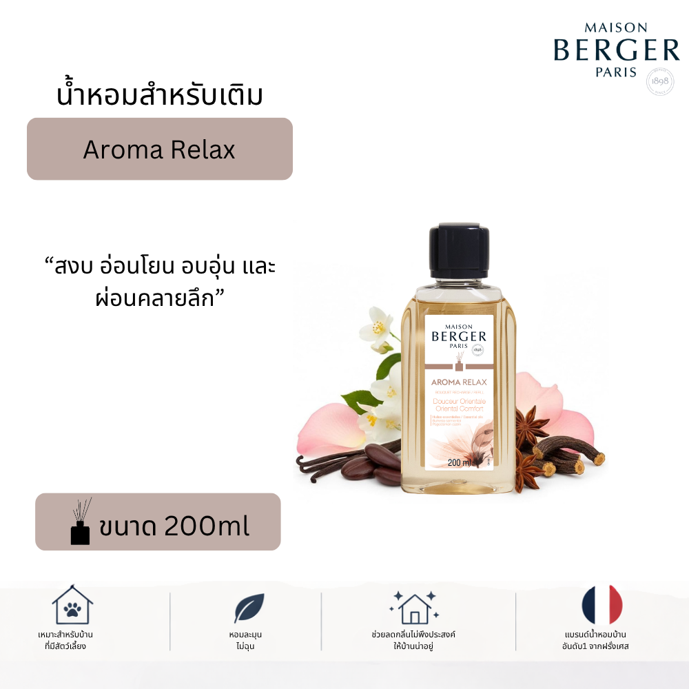 Aroma Relax Refill 200ml: น้ำหอมชนิดเติมก้านกระจายความหอมกลิ่น อะโรมา รีแล็กซ์