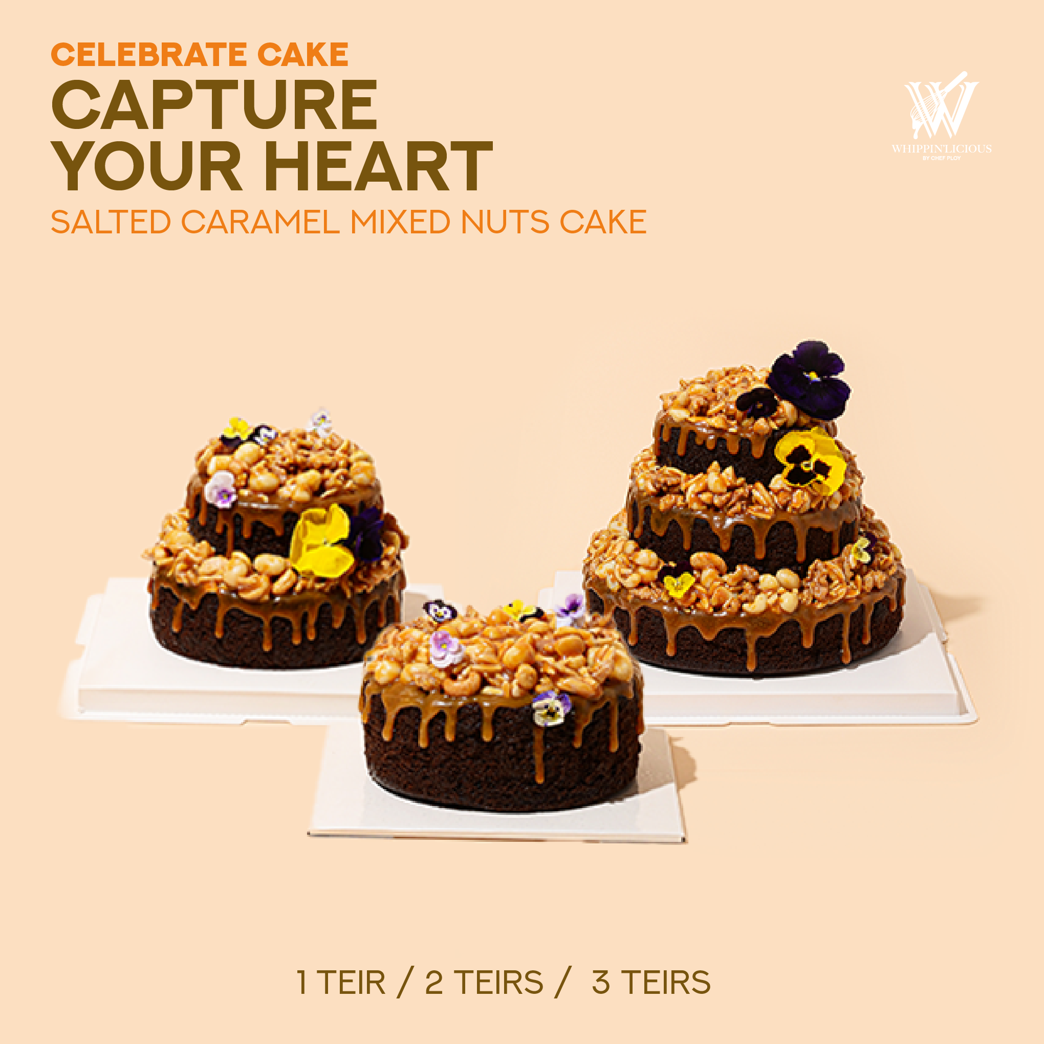 [PRE-ORDER] Capture Your Heart : The Original Salted Caramel Mixed Nuts Celebrate Cake