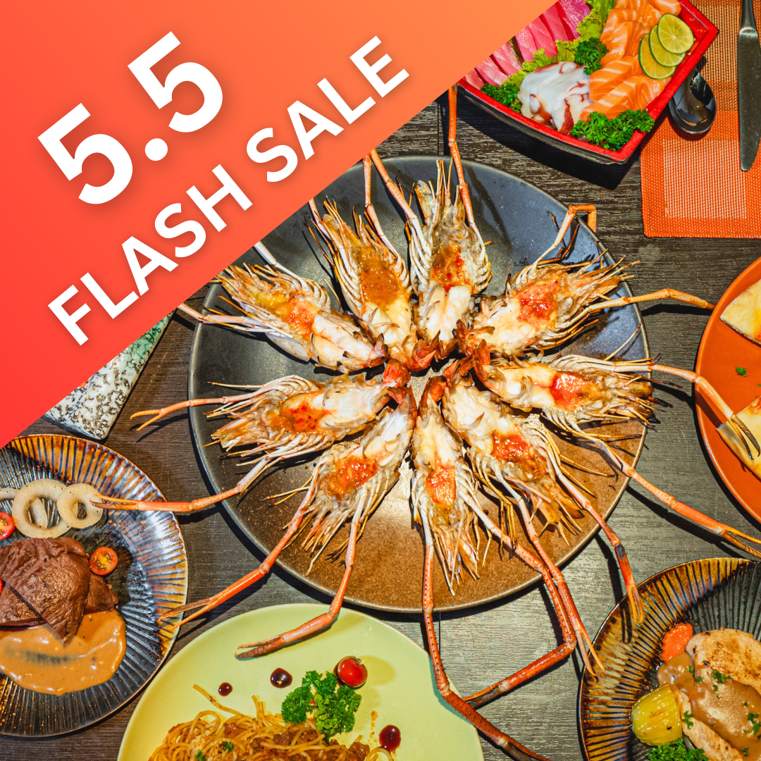 5.5 FLASH SALE :  Seafood & Japanese Dinner Buffet