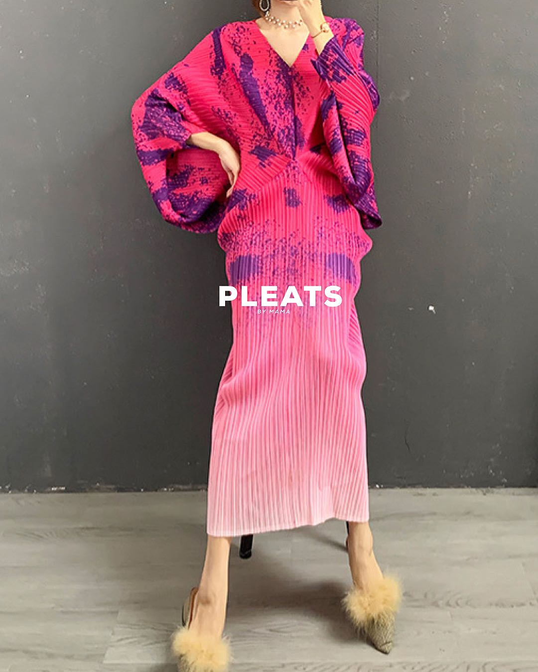 PLEATS DRESS - D056