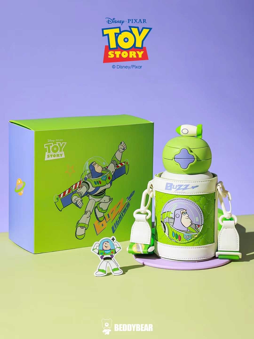 BeddyBearXToy Story  กระติกน้ำสูญญากาศสแตนเลส เก็บอุณหภูมิ 2IN1 พร้อมกระเป๋าสะพาย BB011-008BZ