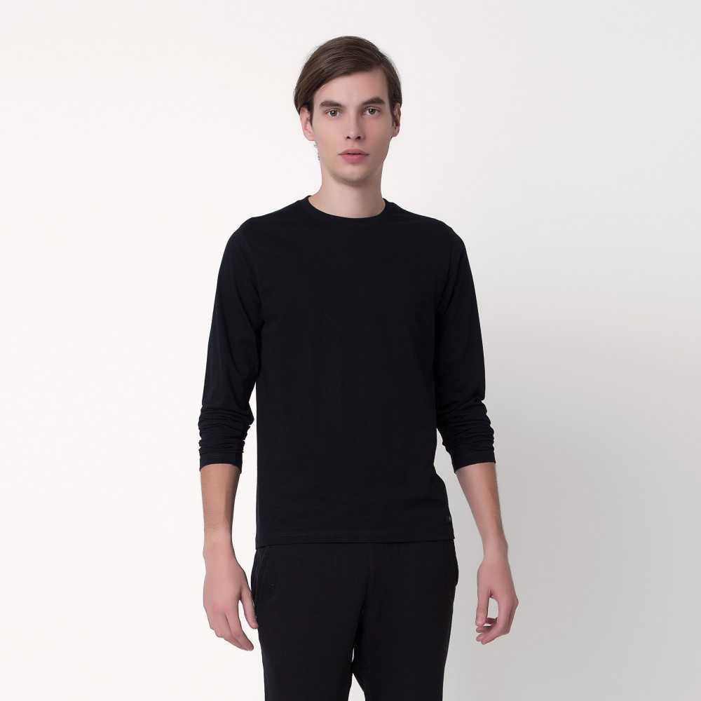 Long-Sleeve Jersey Crew Tee - Black