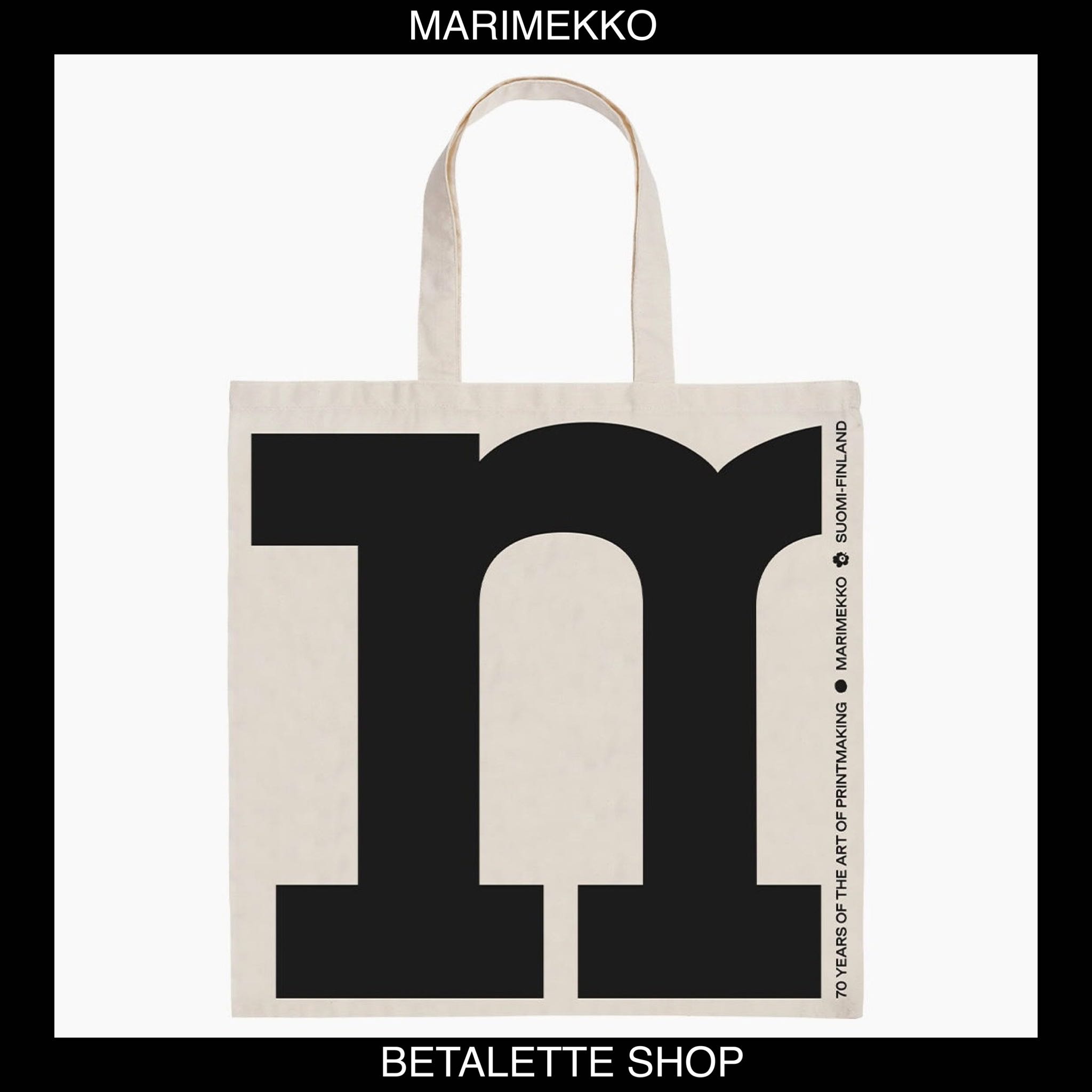พร้อมส่ง !! 🖤 Marimekko ลาย 70 Years Logo Tote Bag 🖤