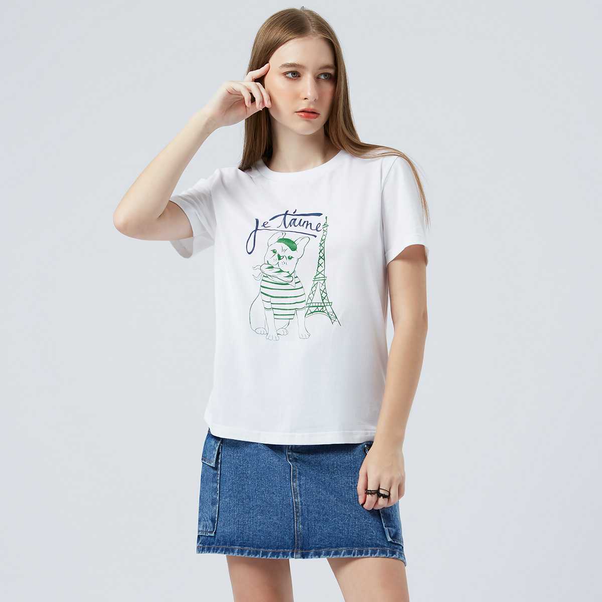 เสื้อทีเชิ้ตลายเฟรนช์ชี่ อีซี่ | Frenchie Eazy Print Tee Shirt | 06240