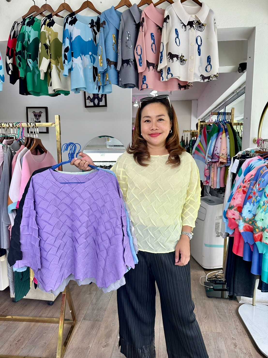 Peatbynisa A458 เสื้ออัดพลีท เนื้อผ้าPolyester100%