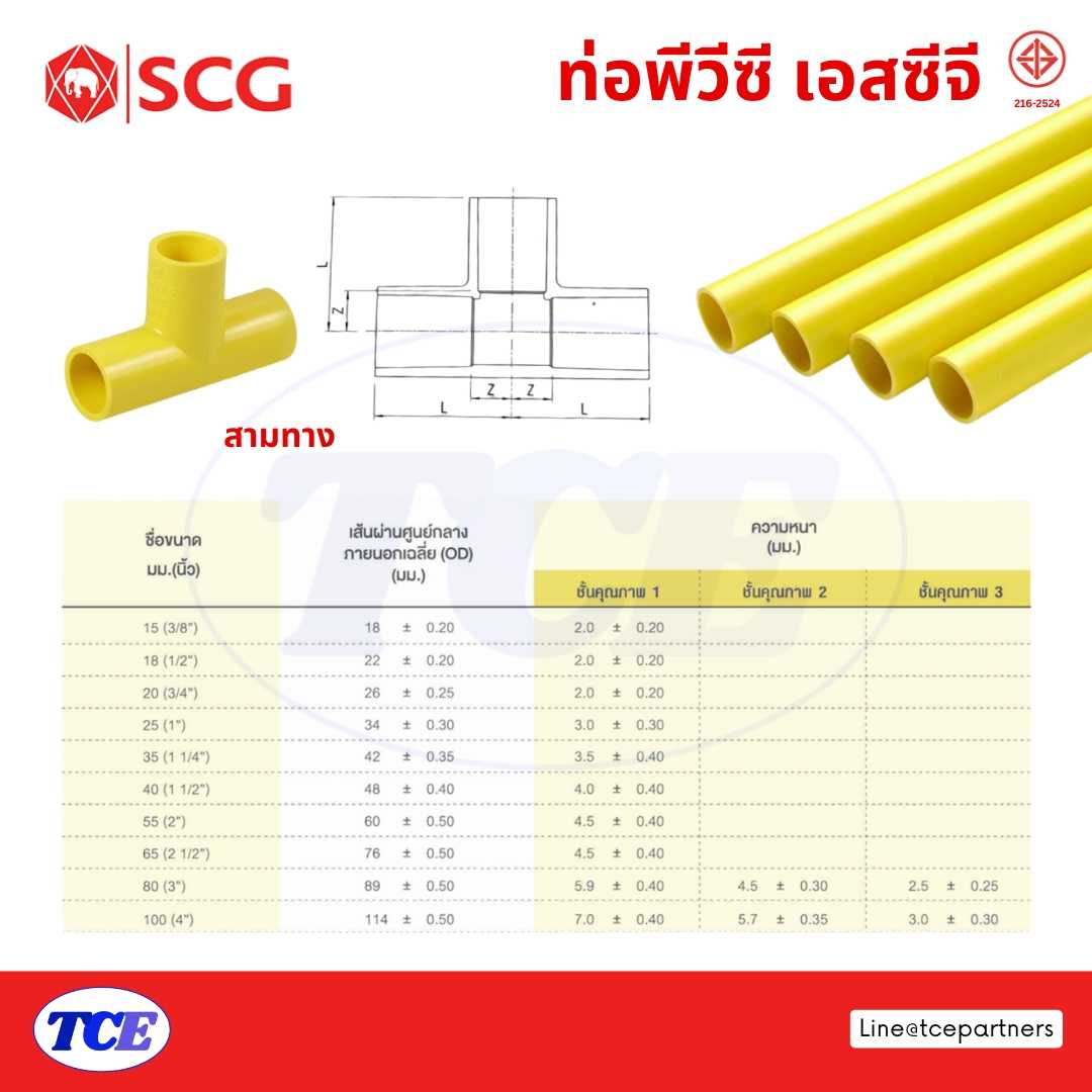 SCG ข้อต่อสามทาง PVC Fitting pipe