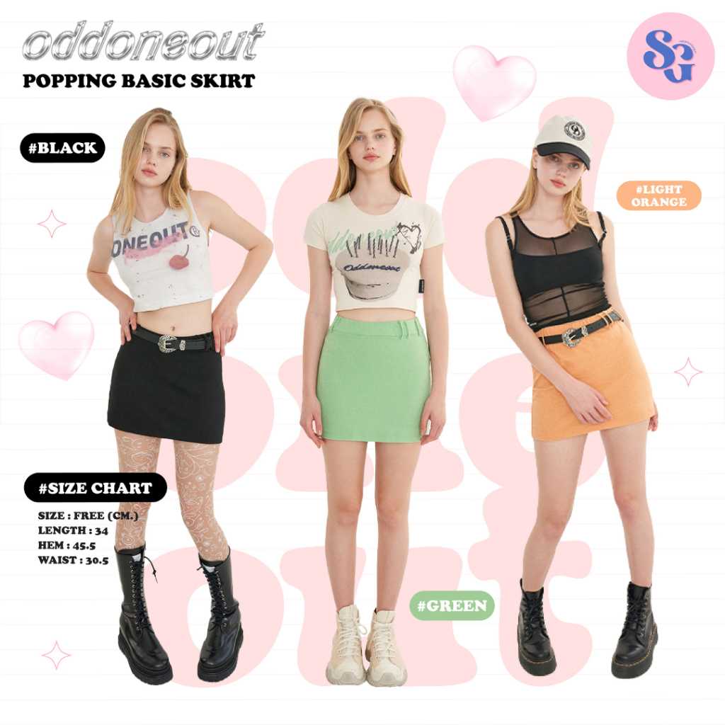 ODDONEOUT - Popping Basic Skirt