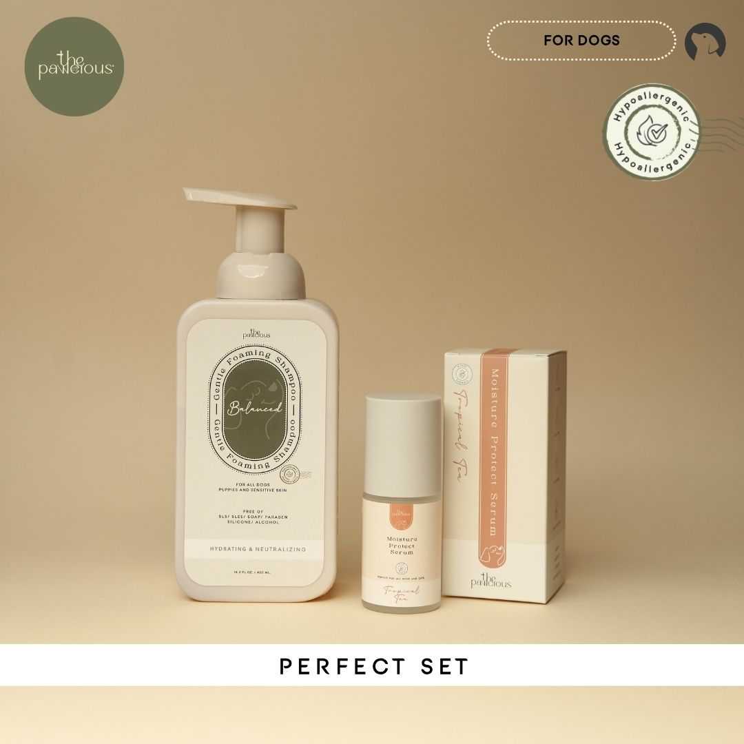 The Pawcious Perfect Set (สำหรับสุนัข) - แชมพูโฟมอาบน้ำ และ เซรั่มบำรุงขน