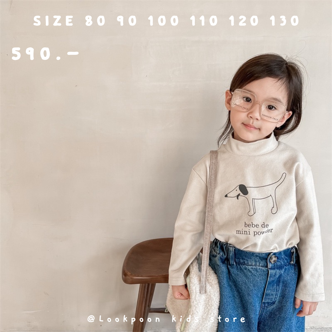 Winter❄️Turtleneck Sweatshirt เสื้อกันหนาวคอเต่าลายน้องหมา