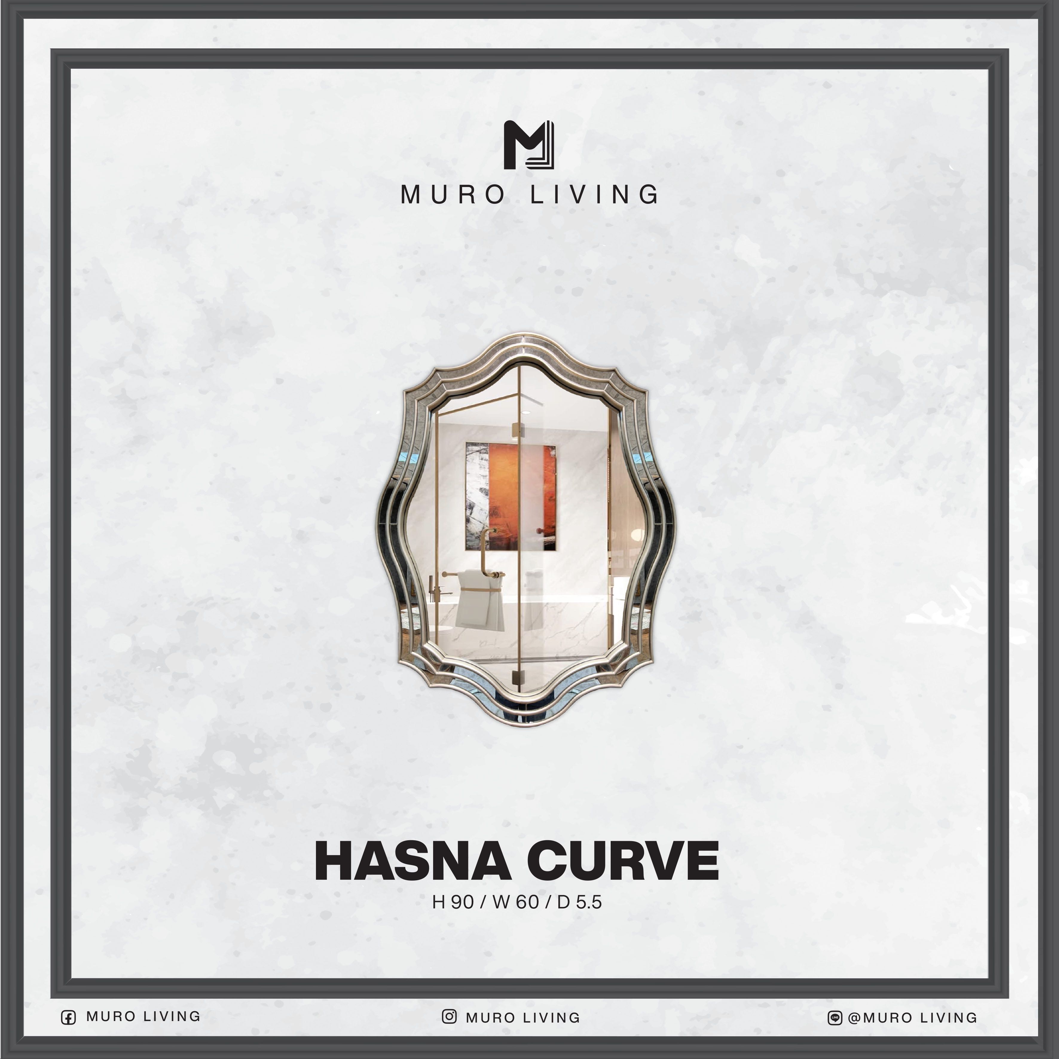 กระจกตกแต่งผนังดีไซน์ Muro Living รุ่น HASNA CURVE
