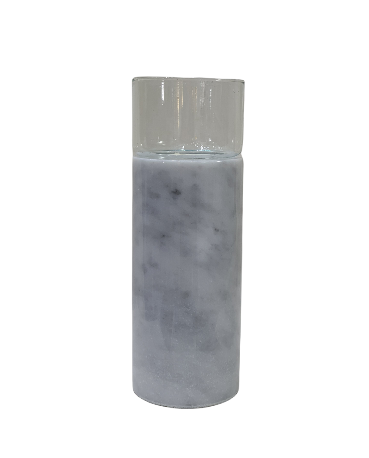 Candle holder, Marble, White, L