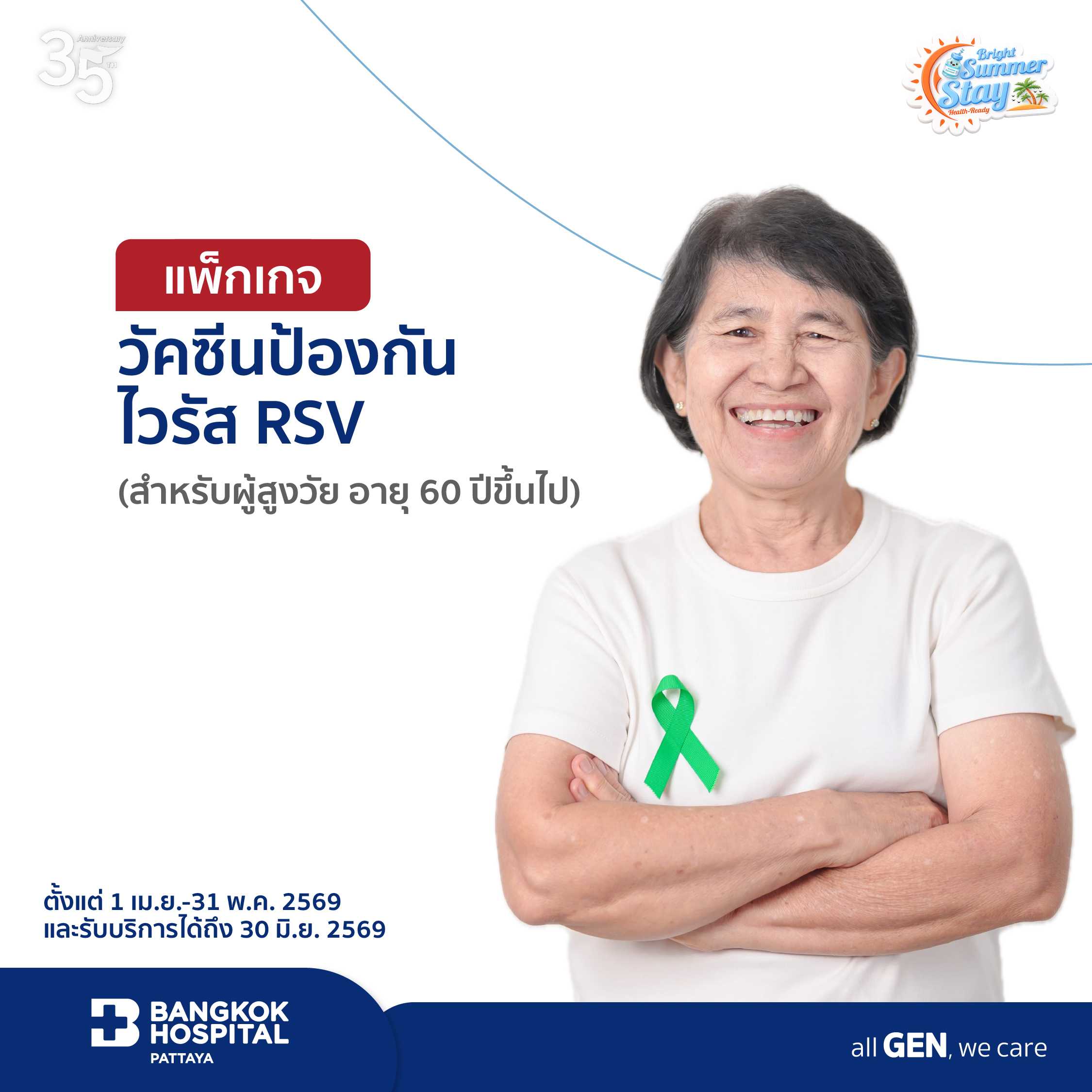 วัคซีนป้องกันไวรัส RSV สำหรับผู้สูงวัย อายุ 60 ปีขึ้นไป (Arexy)