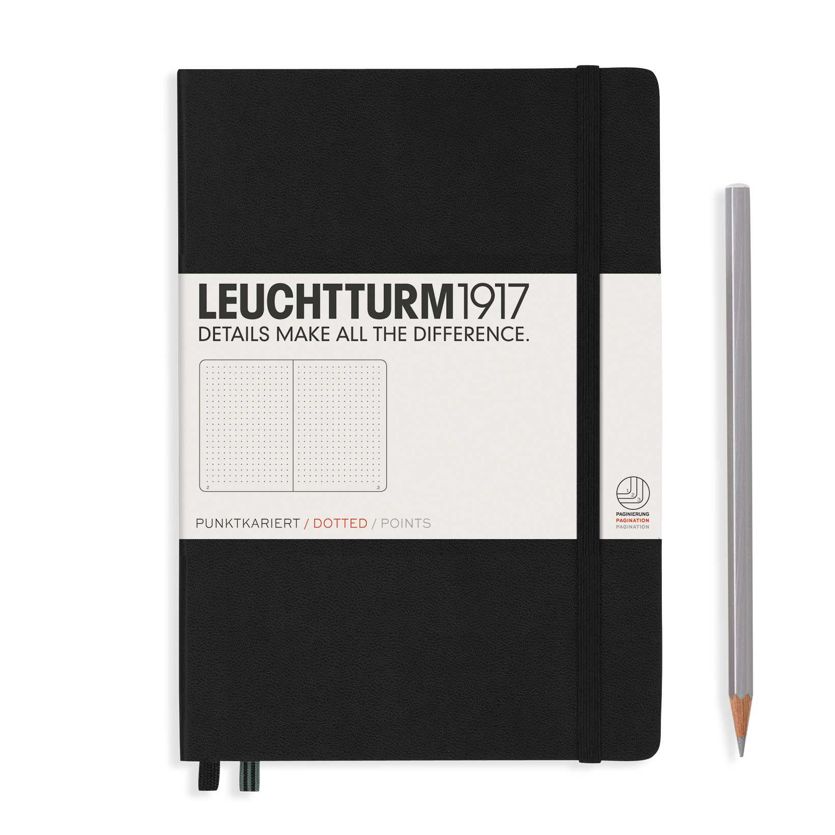 Leuchtturm1917 Hardcover Notebooks Black สมุดโน๊ต Leuchtturm1917 ปกแข็ง สีดำ