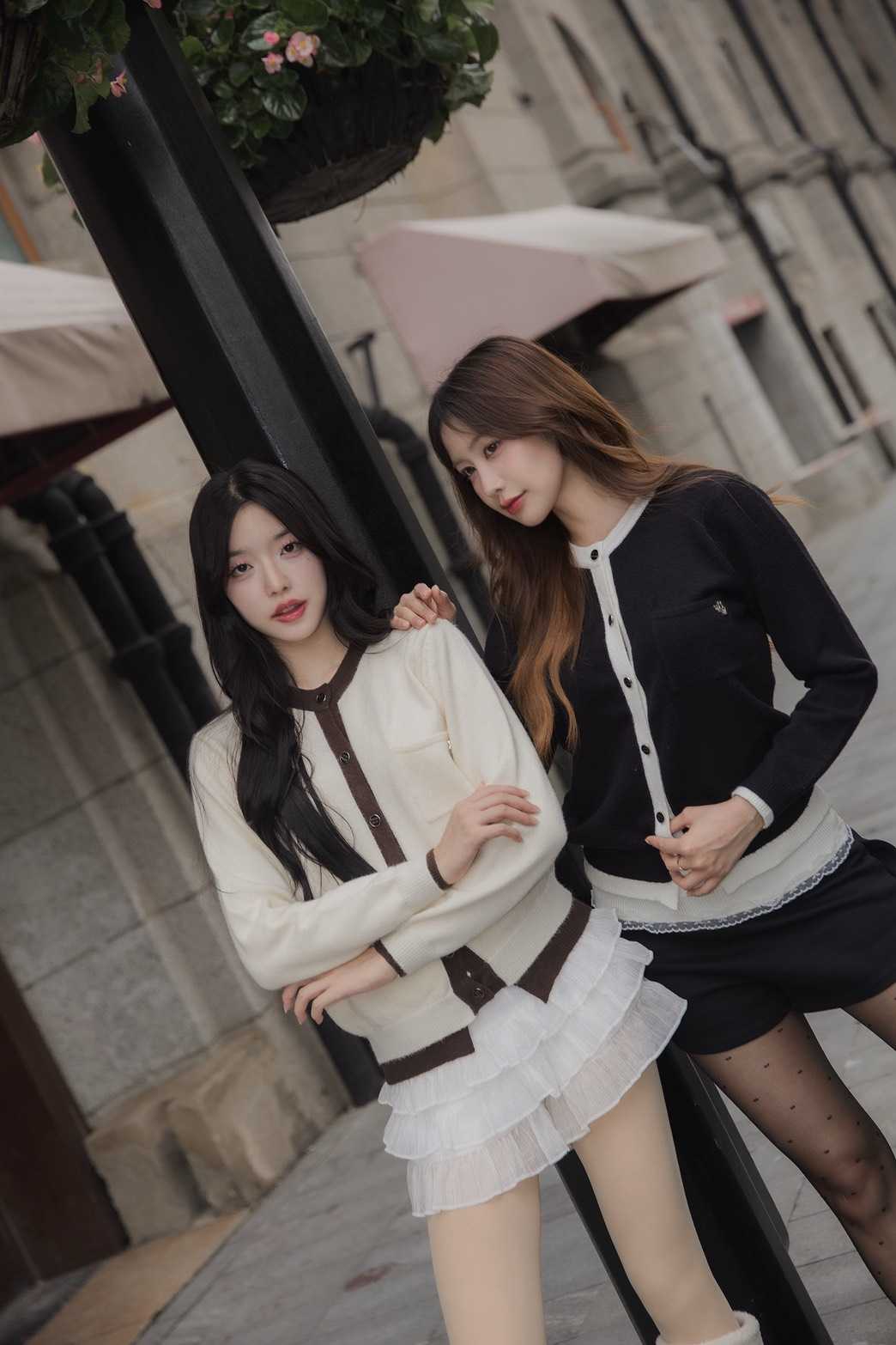 Kns24 Loomy Knitted Cardigan คาดิแกนดีไซน์ทูโทน ผ้าทอหนานุ่ม ไม่คัน