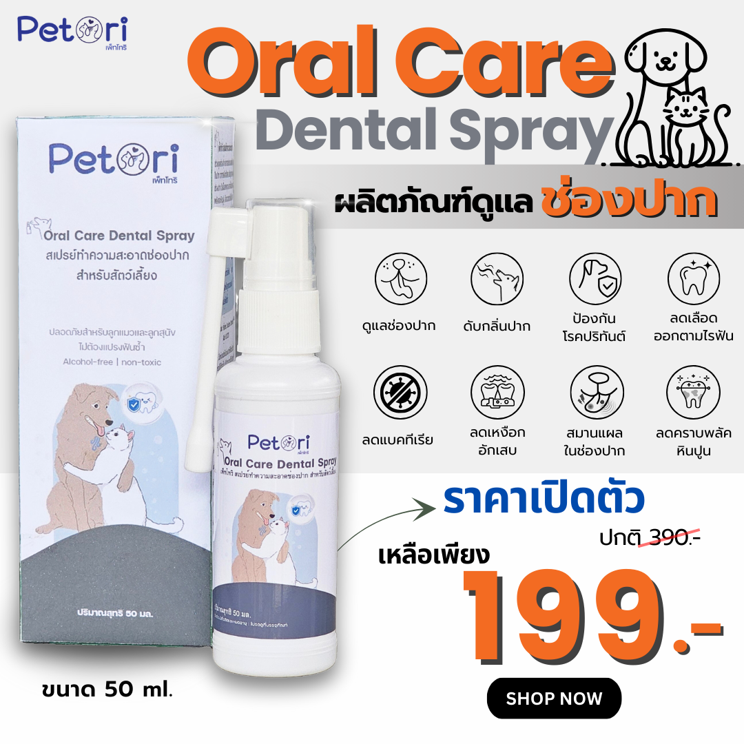 Petori Oral Care Dental Spray  ผลิตภัณฑ์ดูแลช่องปากสำหรับสัตว์เลี้ยง