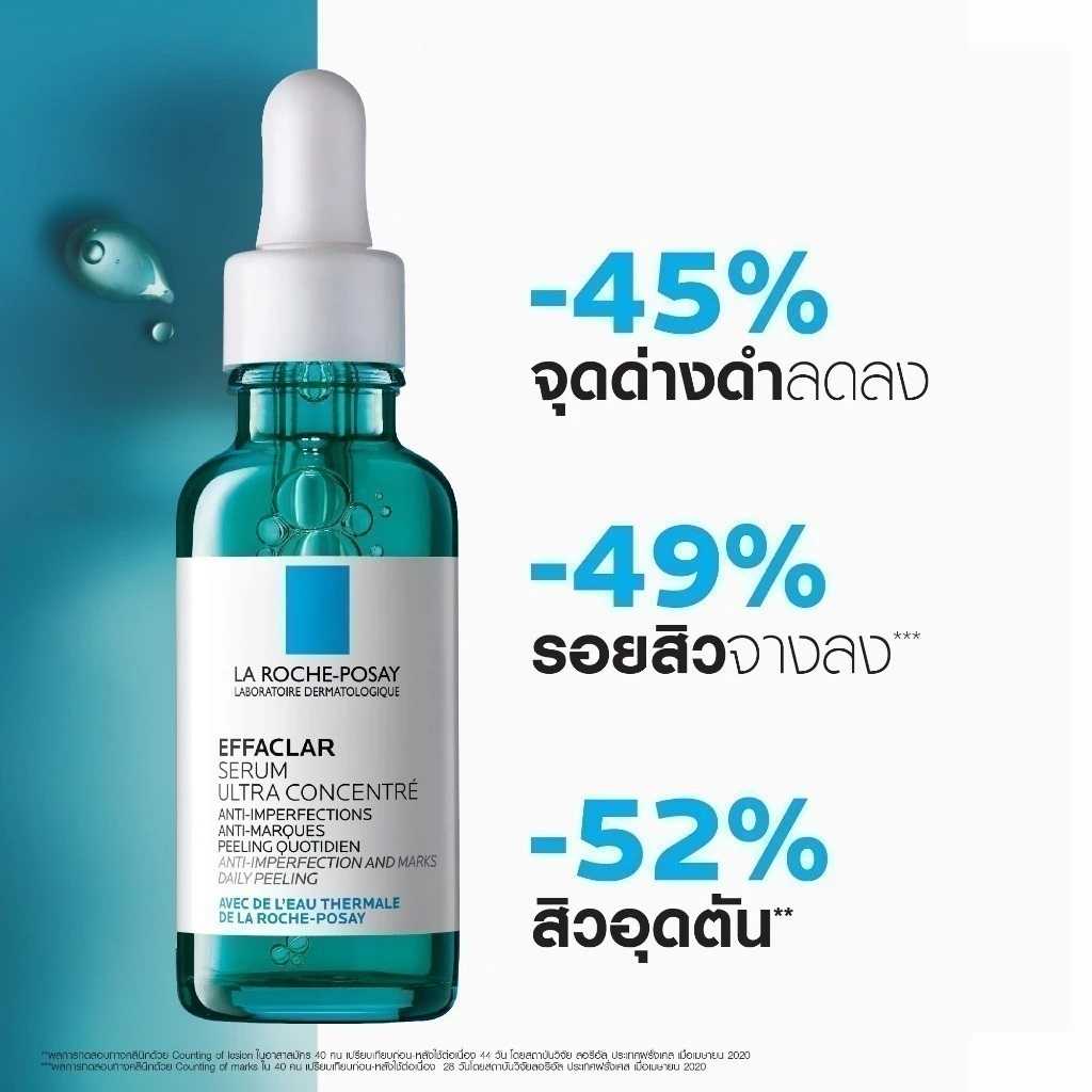 La Roche Posay Effaclar Serum 30ml ลาโรช โพเซย์ เซรั่ม จบต้นตอปัญหาสิว ด้วยเซรั่มสลายสิว