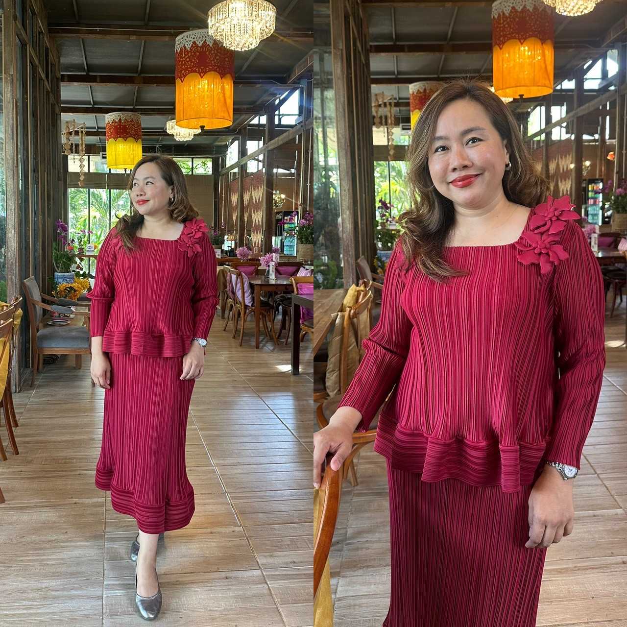 Pleatbynisa ชุดเซ็ตอัดพลีท A761 เนื้อผ้าPolyester100%