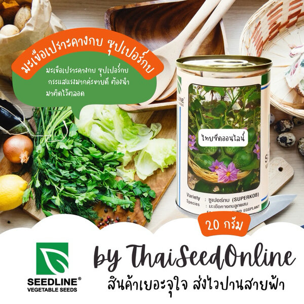 Seed Line(ซีดไลน์) SLCOM กป 20 กรัม มะเขือเปราะ คางกบ มะเขือคางกบลูกผสม ซุปเปอร์กบ ตราซีดไลน์ Rou...
