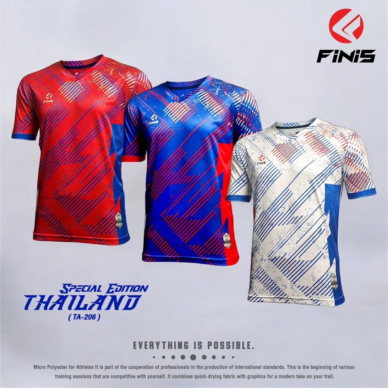เสื้อกีฬา พิมพ์ลาย Fins TA-206