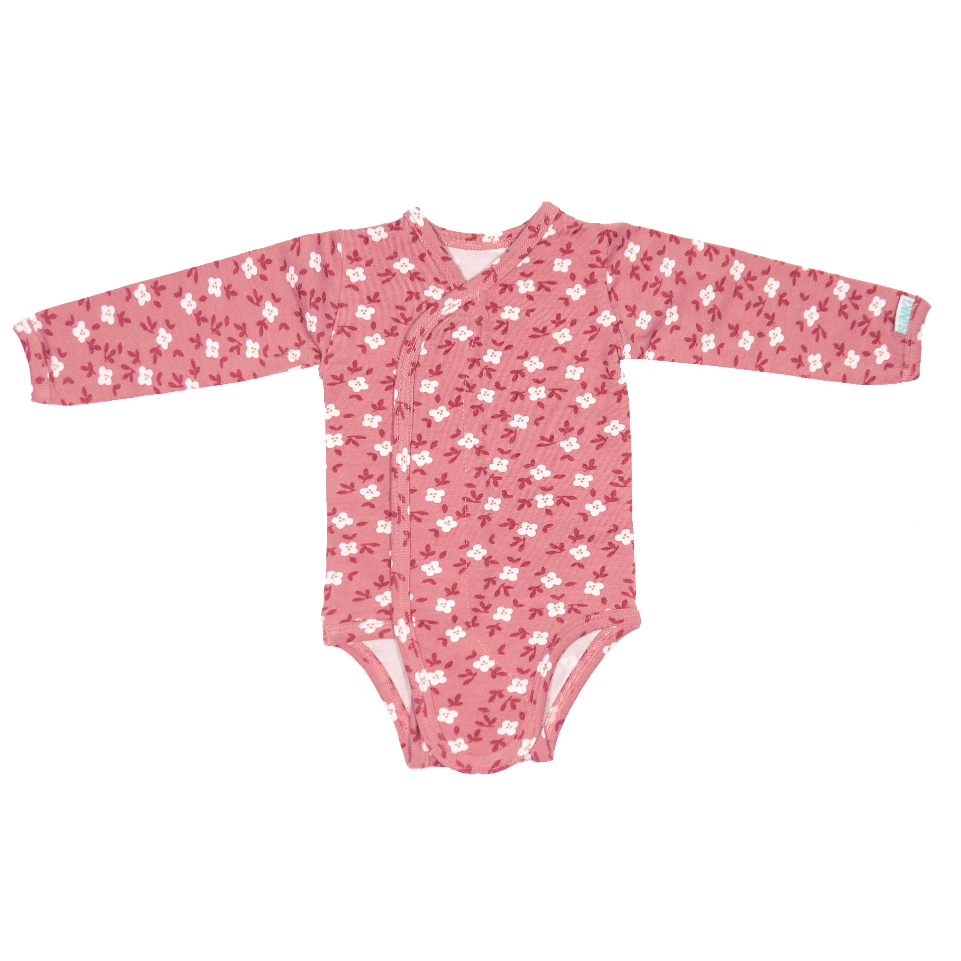 Kimono Romper Longsleeve - Cosy - Pink Flowers