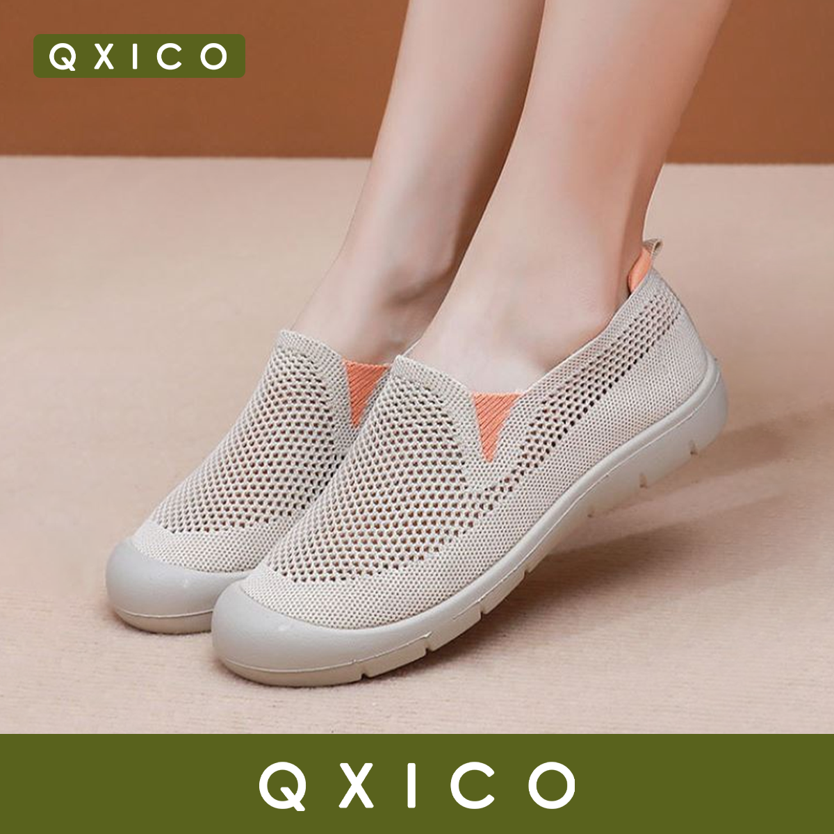 Qxico รุ่น QZ189 รองเท้าผ้าตาข่าย (แนะนำบวกเพิ่ม 1 ไซซ์)  ระบายอากาศ ใส่สบายเท้า