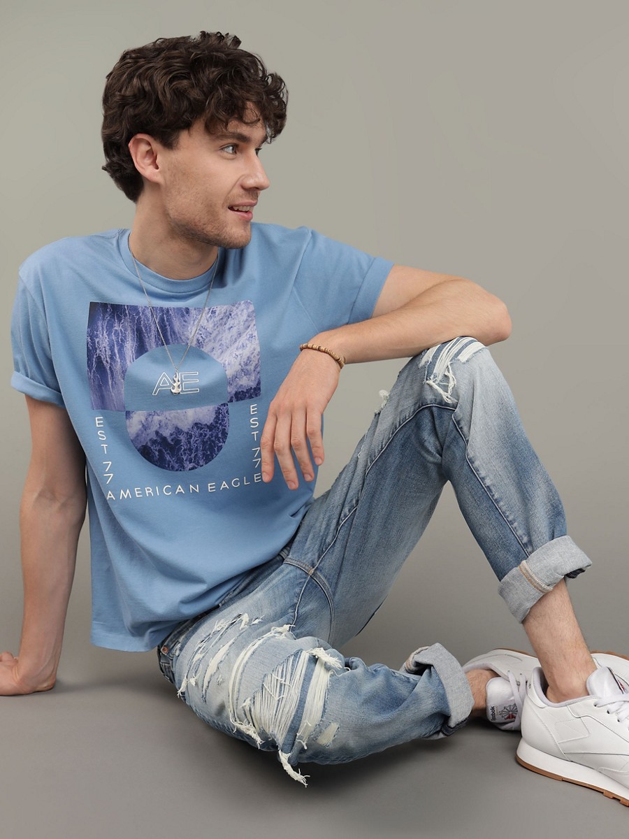 เสื้อยืด ผู้ชาย G SS PHOTOREAL SET IN TEE- PC DYE + MAGIC WHITE TUMBLE ( 017-3468-415 )