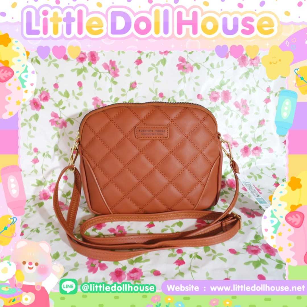 📮SALE‼️พร้อมส่ง‼️👛กระเป๋าสะพายข้าง1 ช่องซิป ฐานกว้างขนาด 7.5 นิ้ว สีน้ำตาล