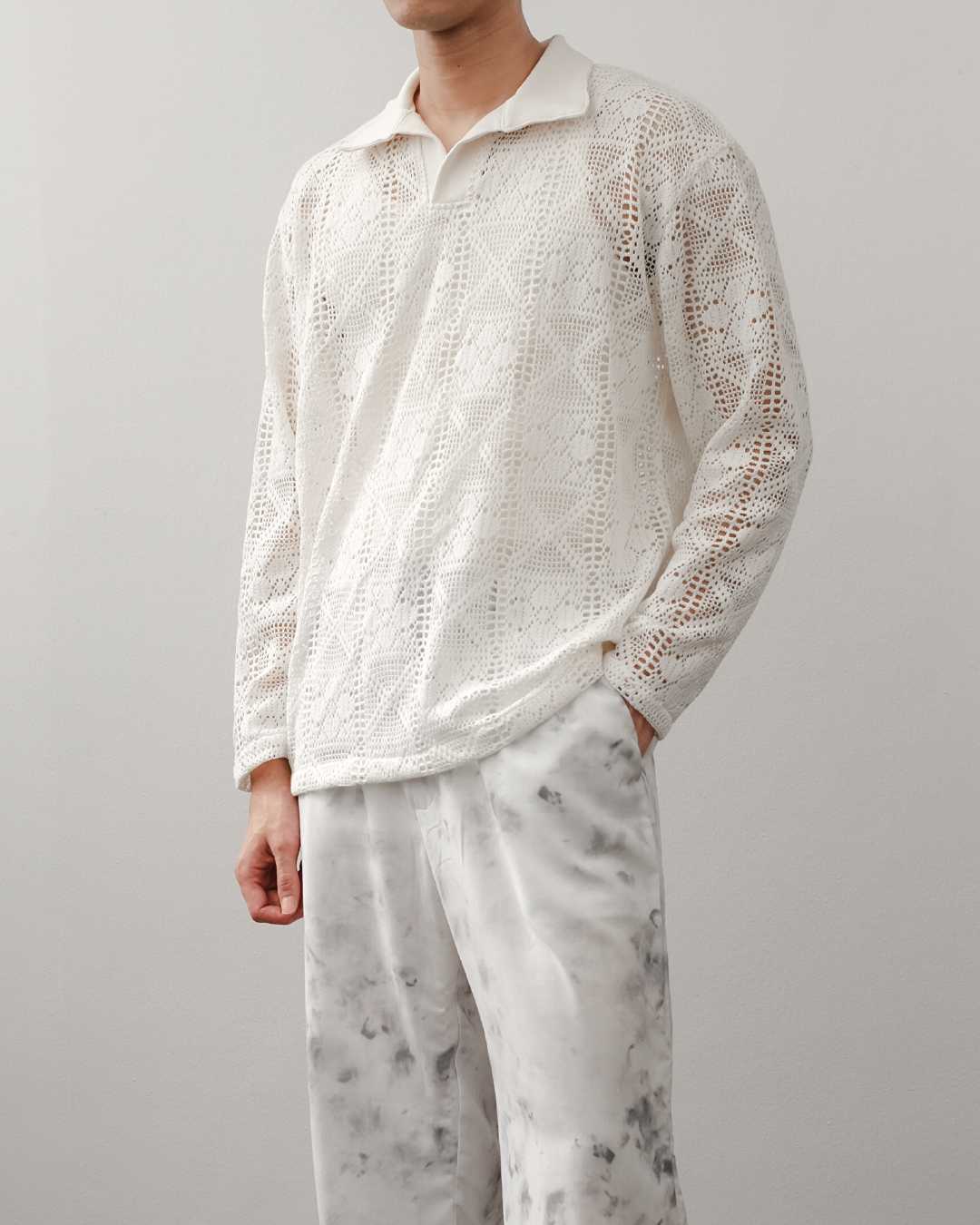 Floral Crochet Longsleeved Shirt