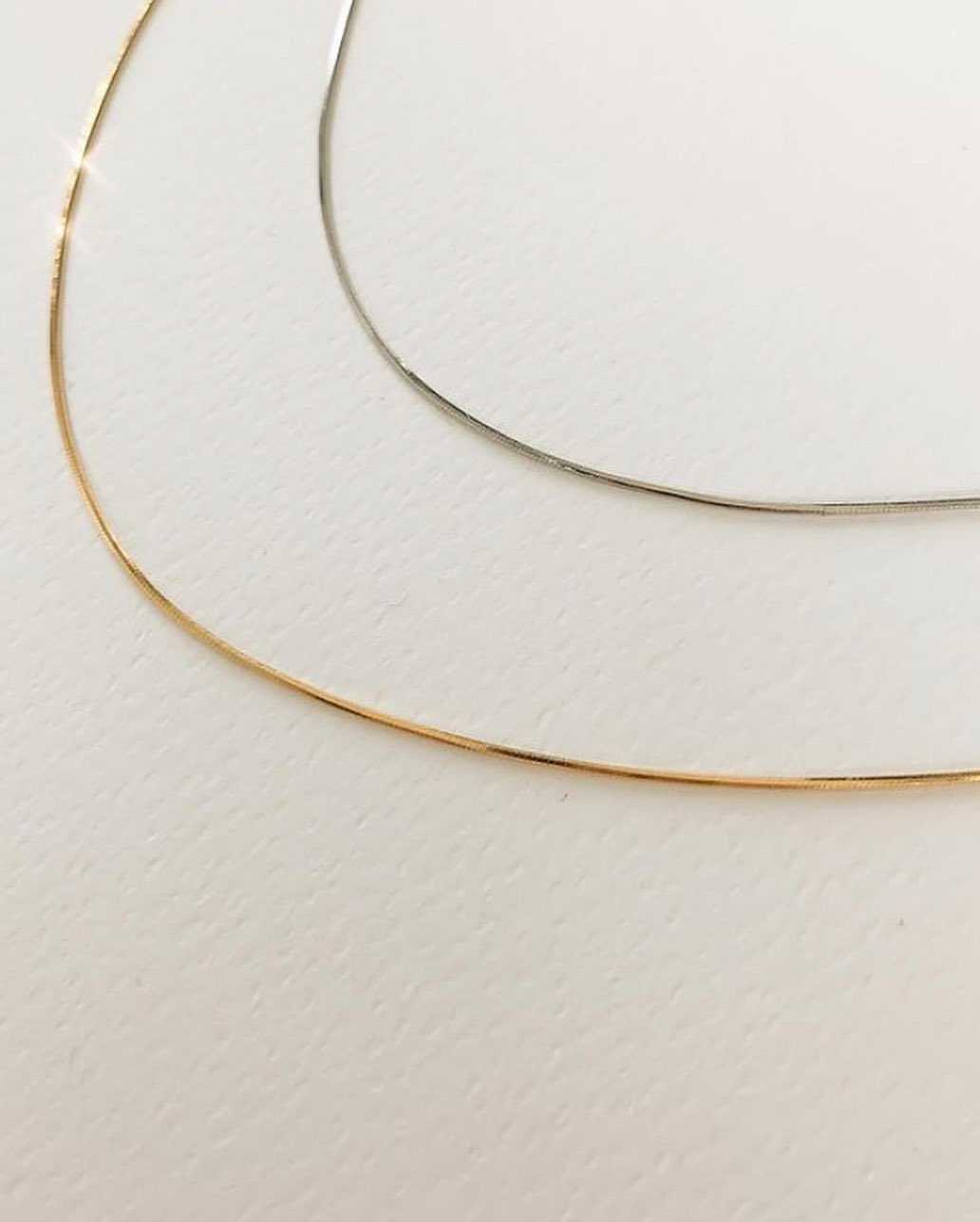 A.piece สร้อยเงินแท้  [all silver 925] plain necklace(318-320)