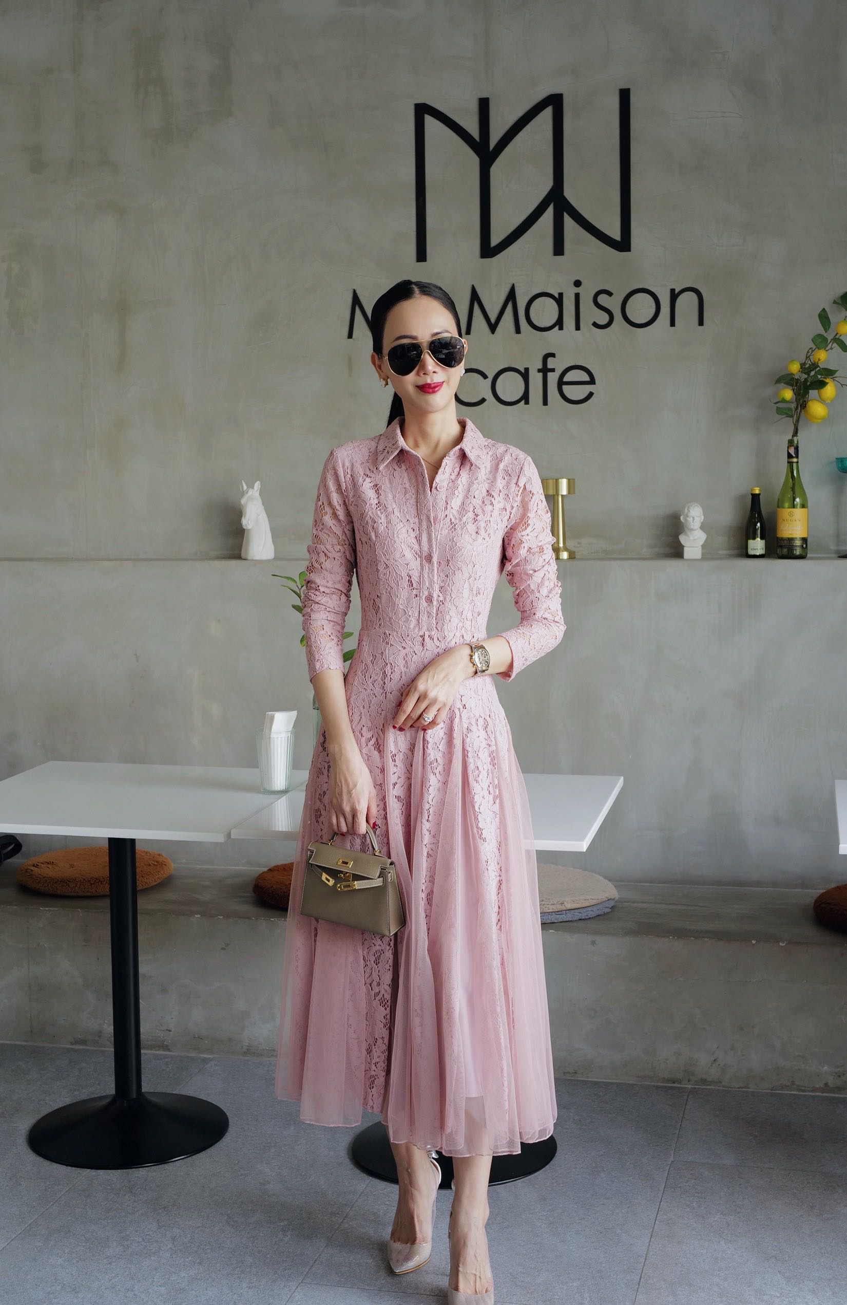 (Pre-order)PINK LACE DRESS 