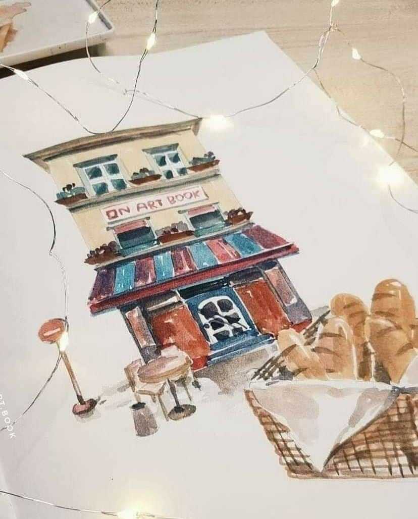 คลาสวาด CAFE สีน้ำพู่กันแทงค์