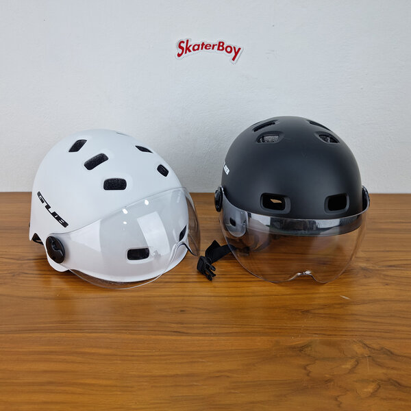 0101 sale หมวกกันน็อค มีแว่นกันลม ปรับได้3ระดับ รอบหัว 58-60cm