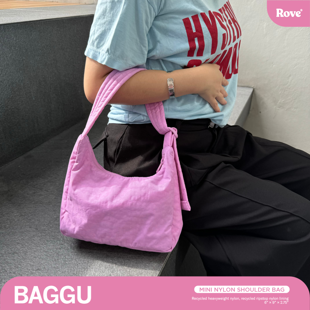 BAGGU Mini Nylon Shoulder Bag - Peony