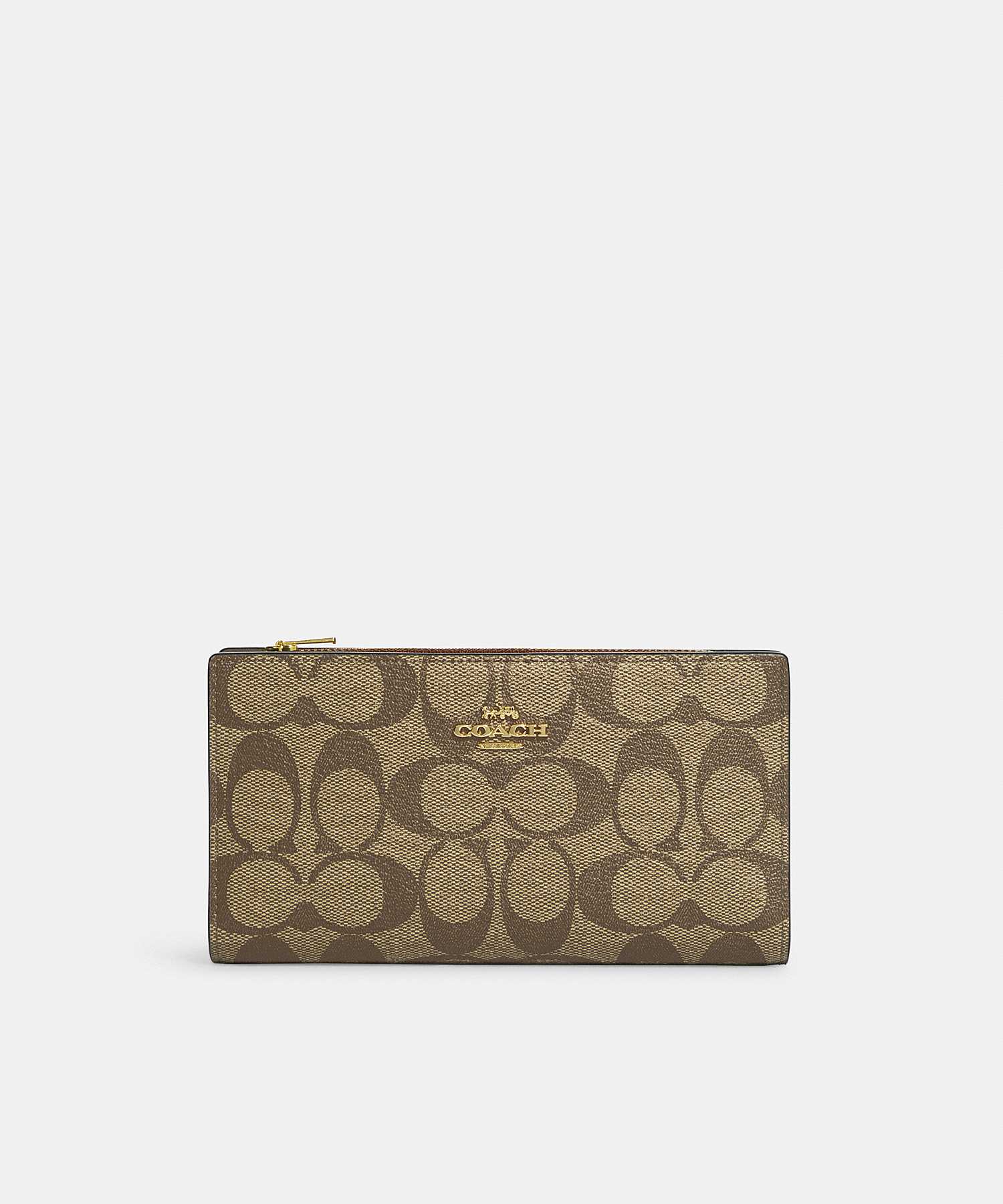 COACH SLIM ZIP WALLET IN SIGNATURE CANVAS C8714 IME74