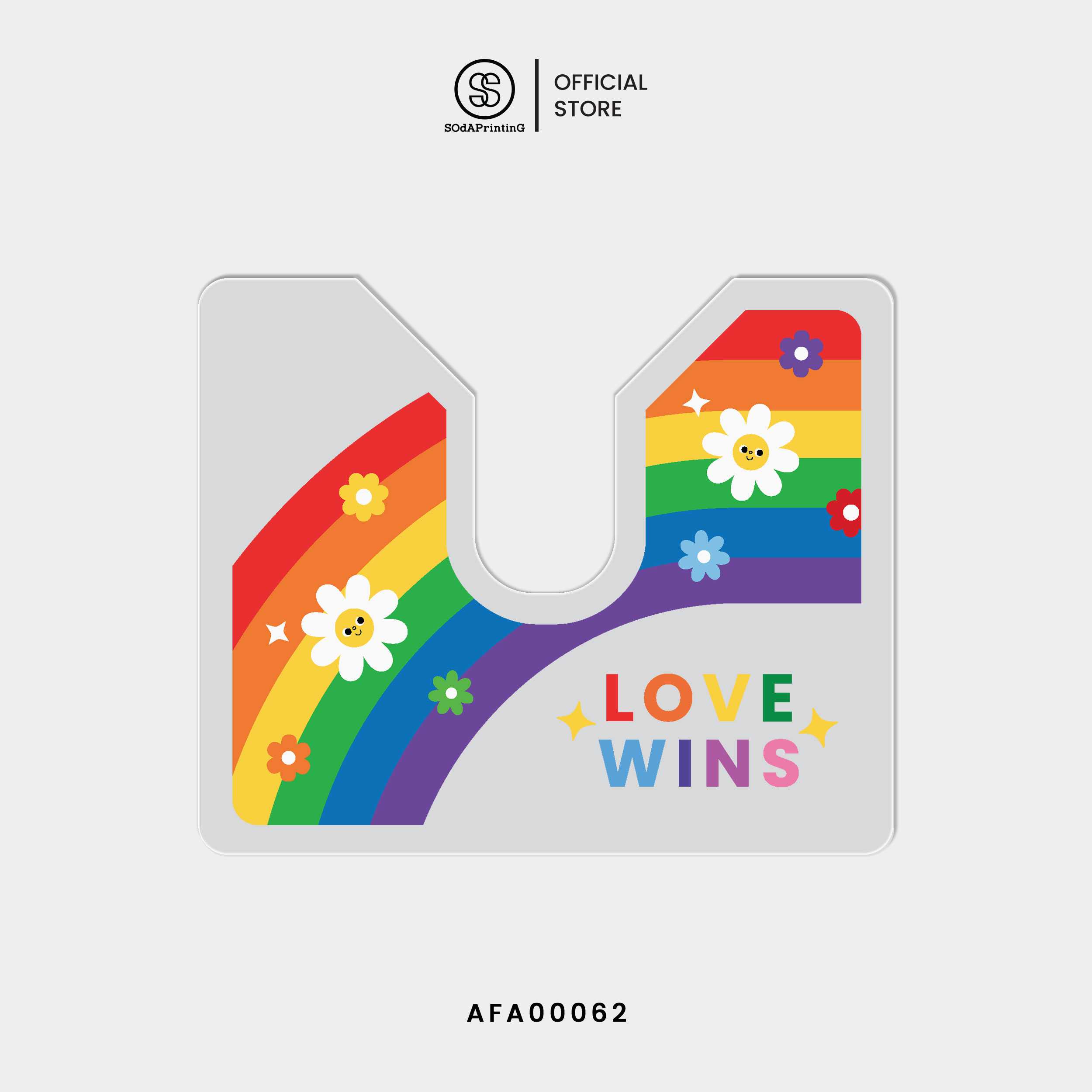 กรอบภาษีรถยนต์ พรบ. Acrylic Frame LOVE WINS| รหัส AFA00062 #กรอบภาษีรถยนต์
