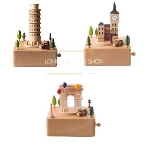 กล่องดนตรีไม้/ไขลาน มีชีวิต Music box(Voice : Canon)