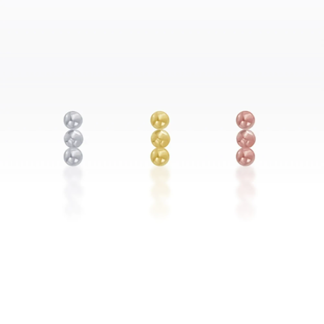 PiercingRoomByJay Three Dot Flat Back สามตุ่ม เงินแท้ (ราคาต่อชิ้น)
