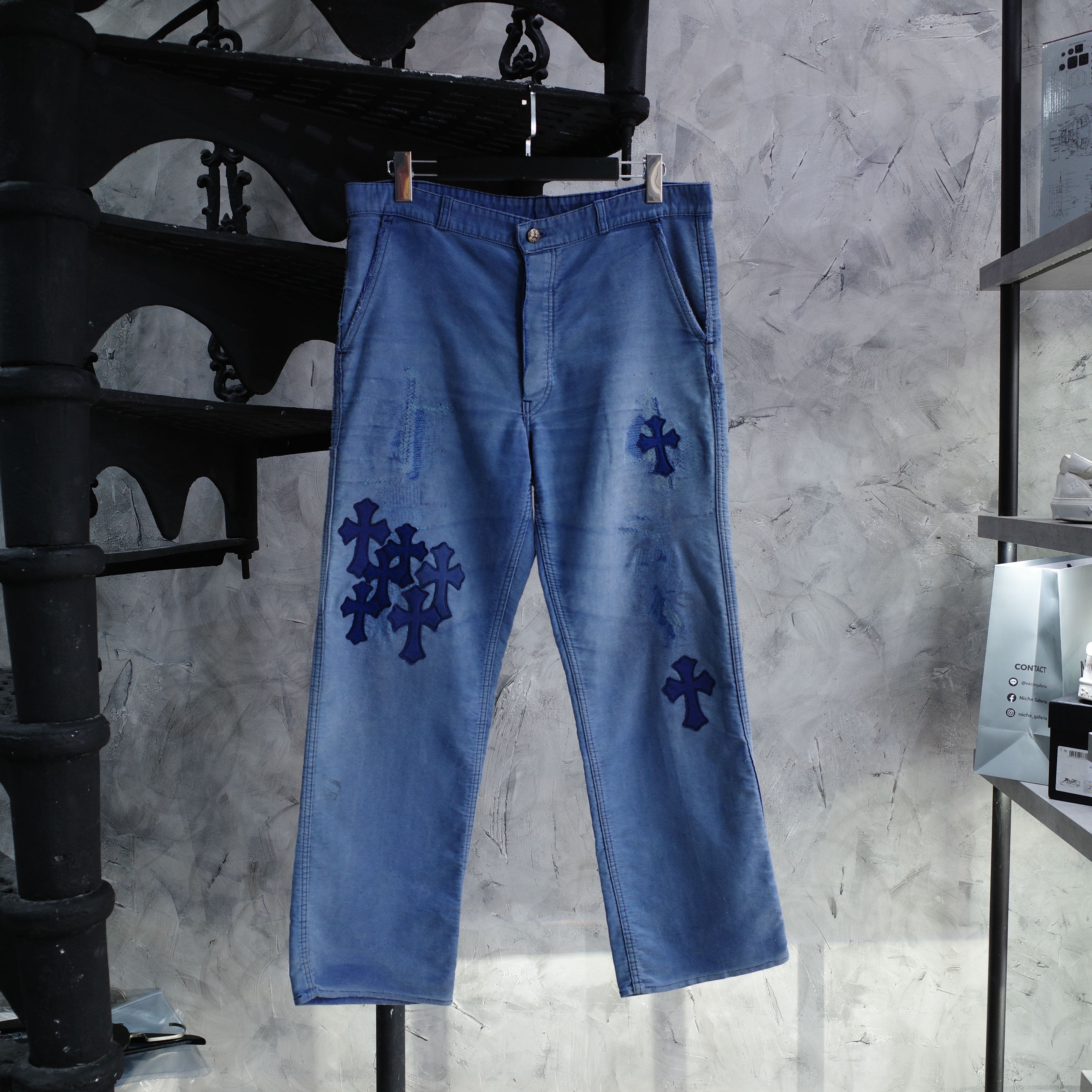 CHROME HEARTS FRENCH PATCHWORK BLUE DENIM