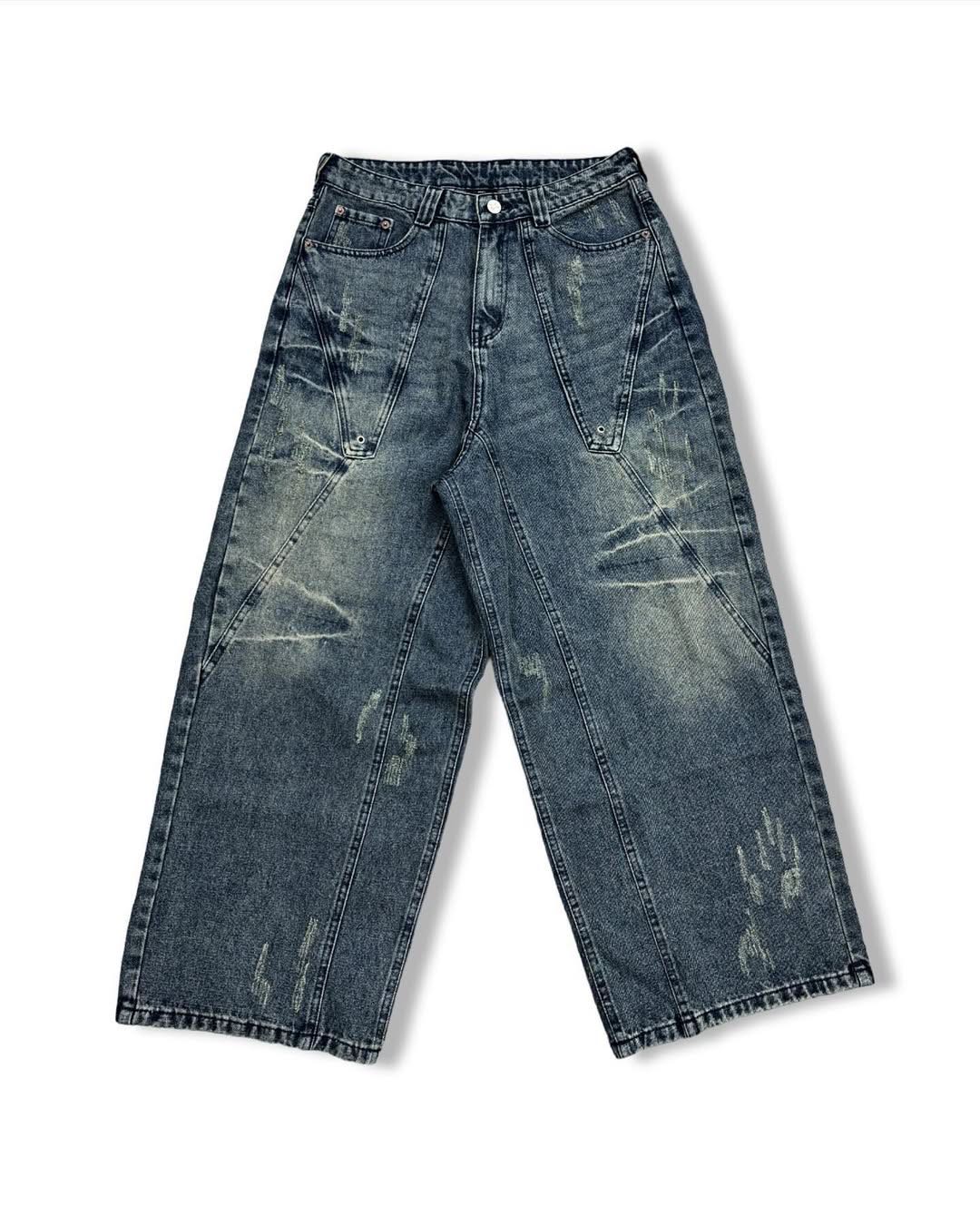DOPIGEZ BIAS DENIM PANTS (INDIGO)