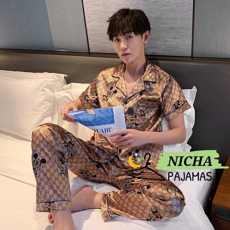 ชุดนอนผู้ชาย&ผู้หญิง  แขนสั้น ขายาว ผ้าชาติน