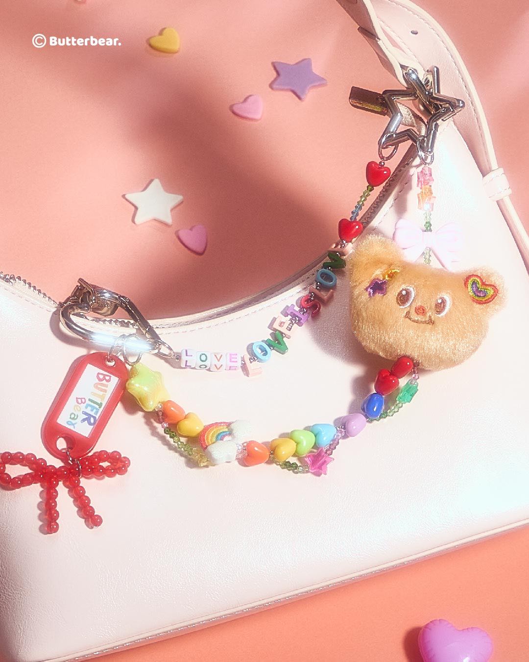 พวงกุญแจลูกปัดเรนโบว์ (Beaded Rainbow Keychain)