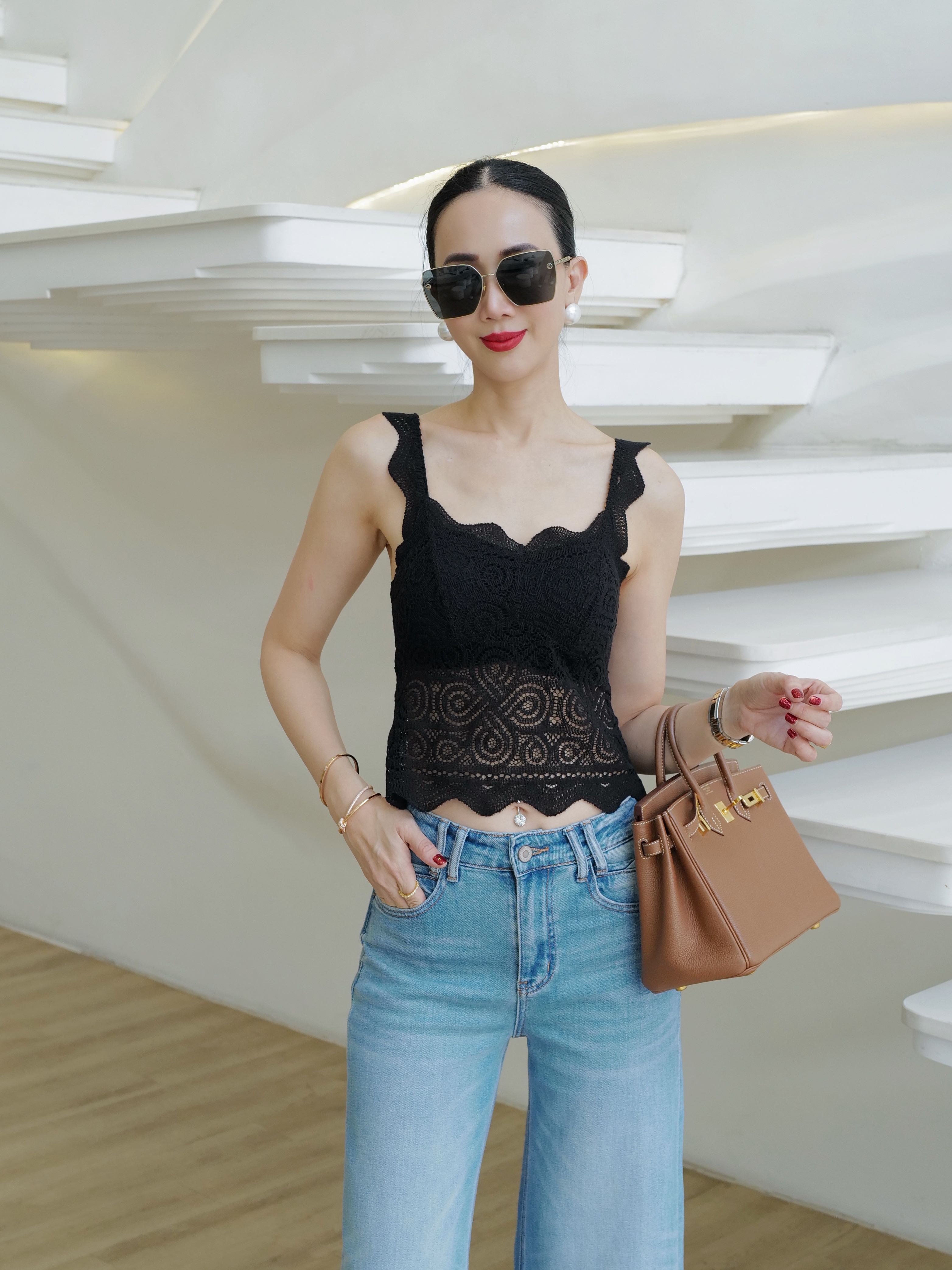📌พร้อมส่ง..BLACK เสื้อกล้ามลูกไม้