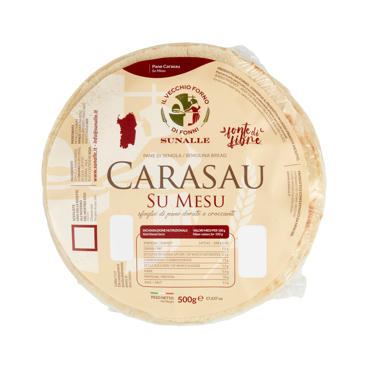 Pane Carasau Classico Sunalle Il Vecchio Forno Di Fonni – 500gr