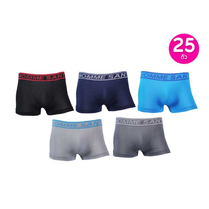 HOMME SANTE กางเกงชั้นในชายทรงทรังค์ ขนาด Free Size เซต 25 ตัว (115170)