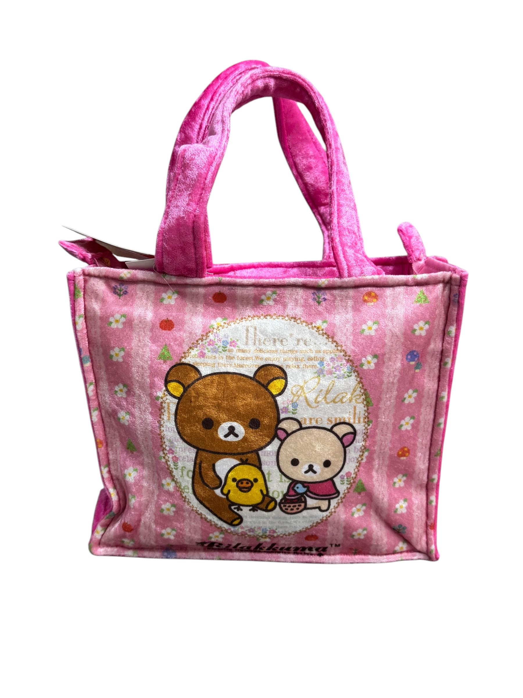 กระเป๋าถือ rilakkuma ผ้ากำมะหยี่พิมพ์ลาย