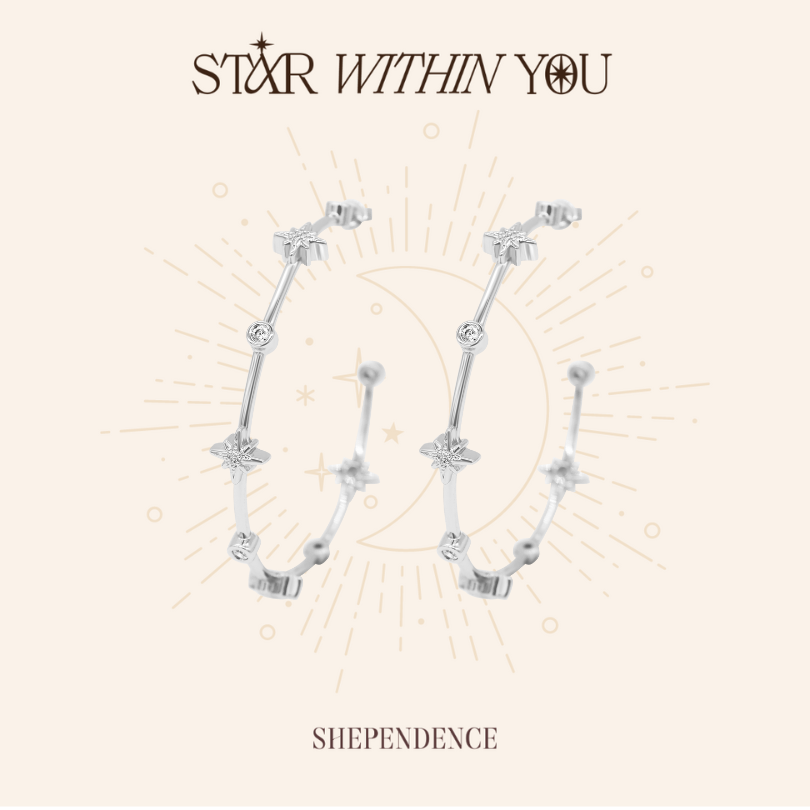 ต่างหูห่วงสเตลล่าโนวา S925(Stellar Nova Hoop Stud Earrings)