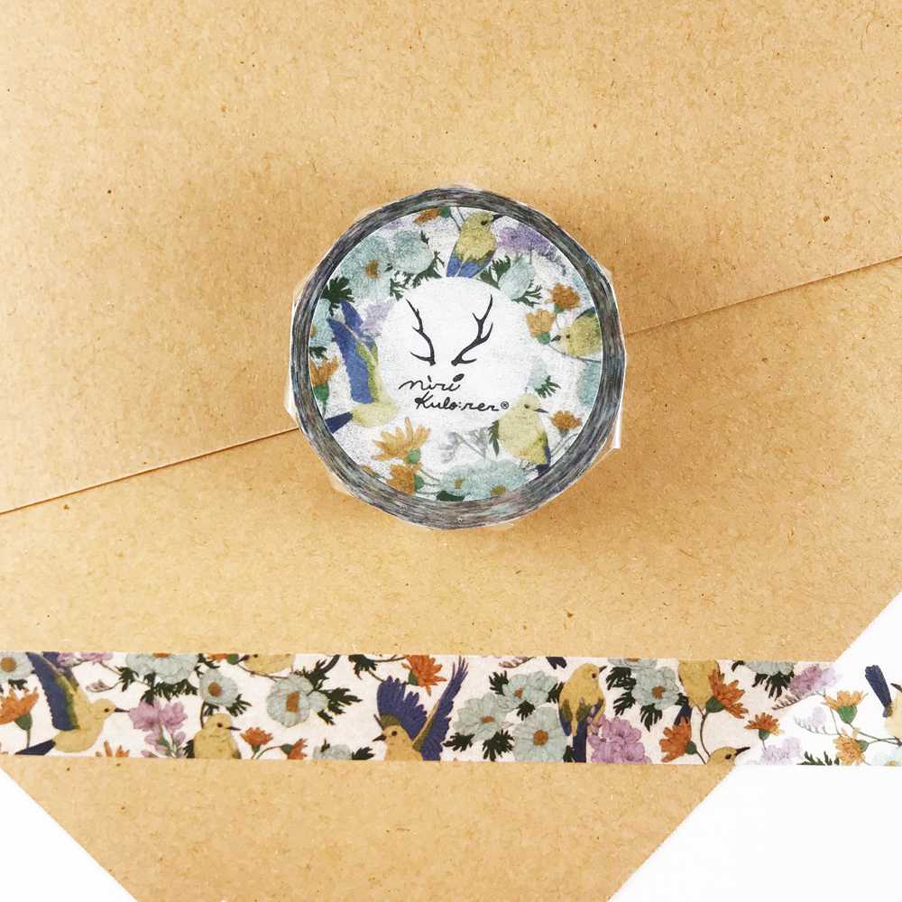 เทปตกแต่ง MiriKulo:rer - masking Tape / birds&flowers