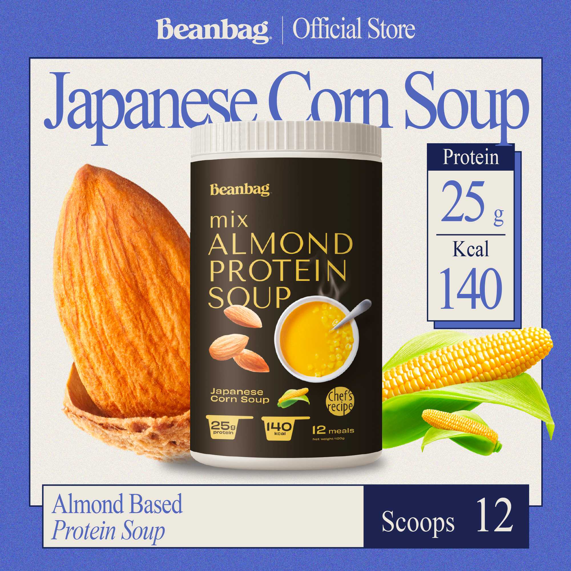 Mix Almond Protein Soup Japanese Corn 420g ซุปโปรตีนอัลมอนด์ รสข้าวโพดญี่ปุ่น