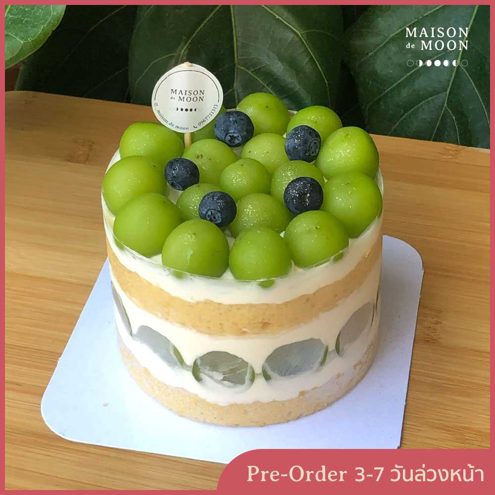 Shine Muscat Short Cake | ชอร์ตเค้กองุ่นไซมัสคัส (Size 0.5, 1, 2 lbs)