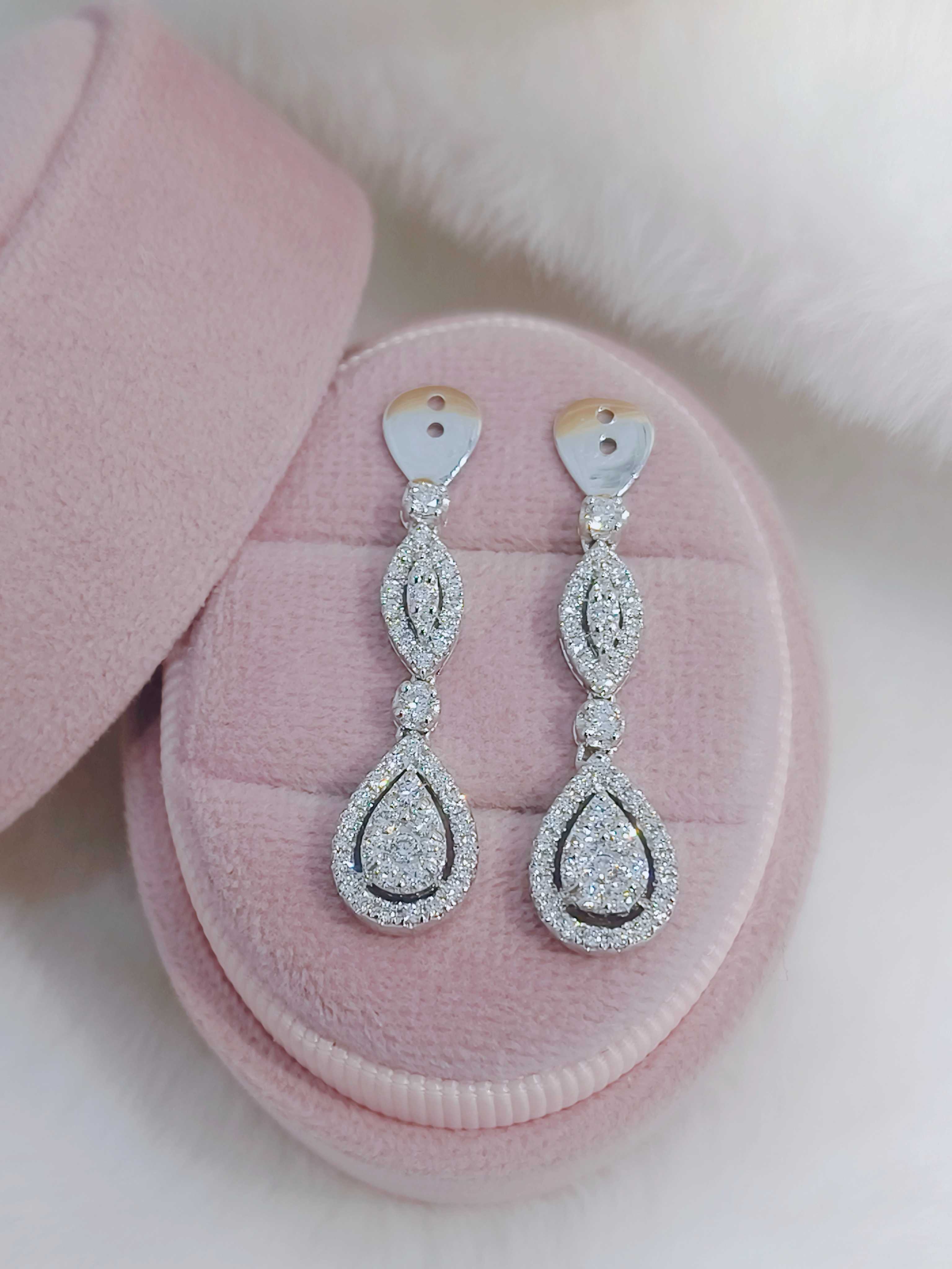 ระย้าต่างหู ดีไซน์หยดน้ำ 0.85 ct